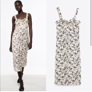 Worn once - zara floral slip dress